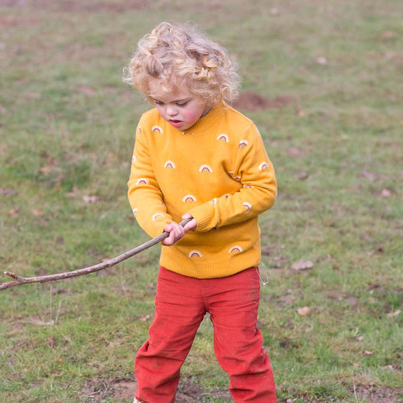 Little Green Radicals - From One To Another Rainbows Snuggly Knitted Jumper