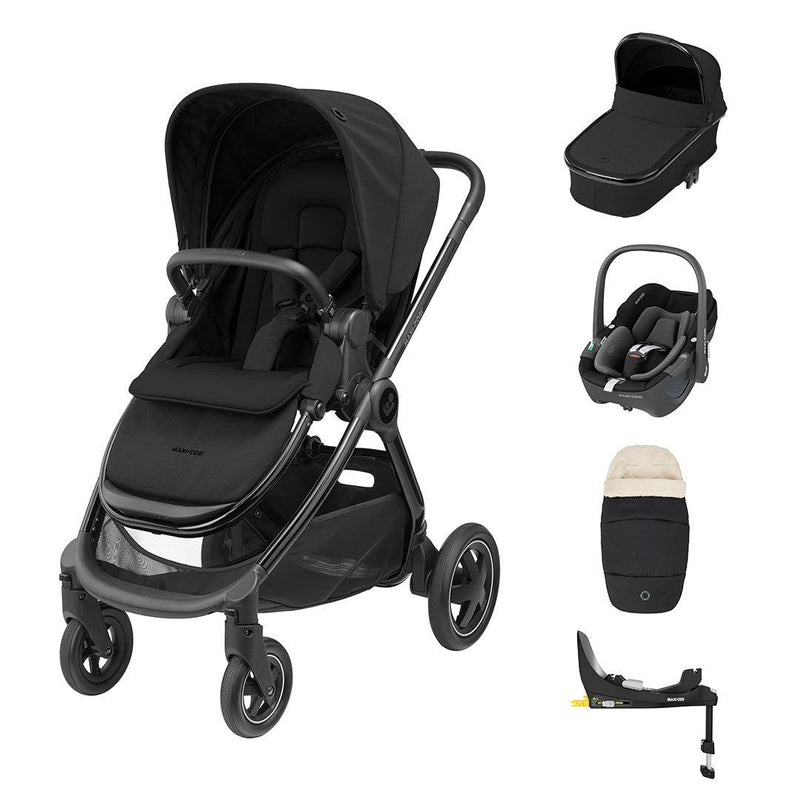 Maxi-Cosi Adorra Luxe Pebble 360 + Base Travel System - Twillic Black