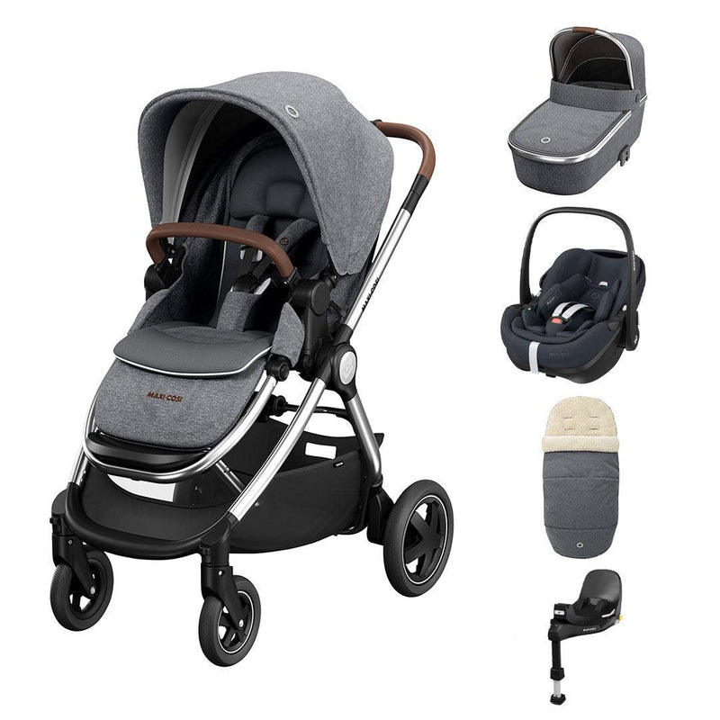 Maxi-Cosi Adorra Luxe Pebble 360 Pro + Base Travel System - Twillic Grey