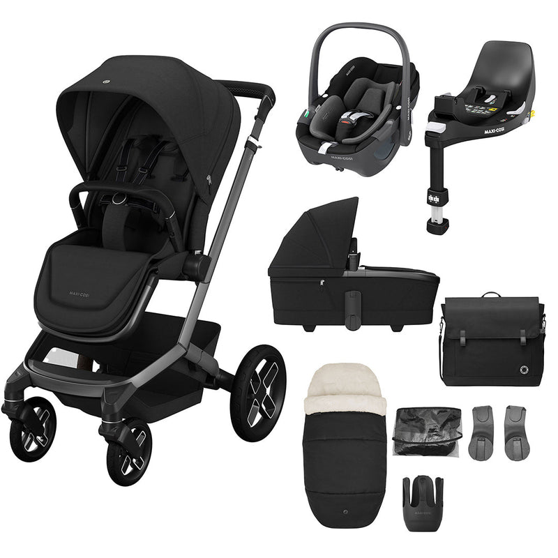 Maxi-Cosi Fame Pushchair Complete Travel System - Twillic Black