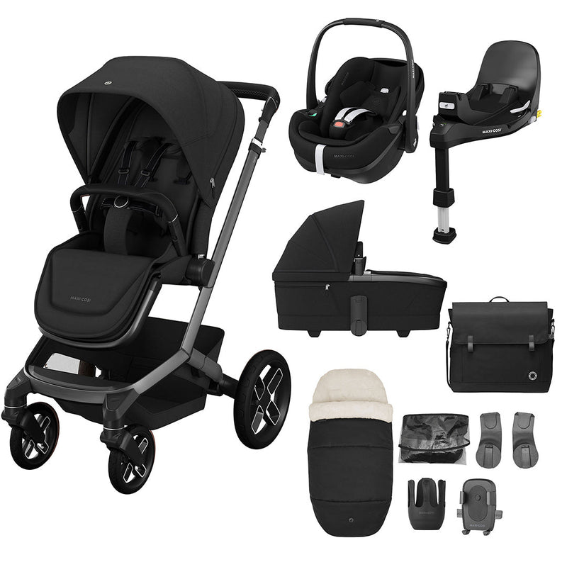 Maxi-Cosi Fame Pushchair Premium Travel System - Twillic Black