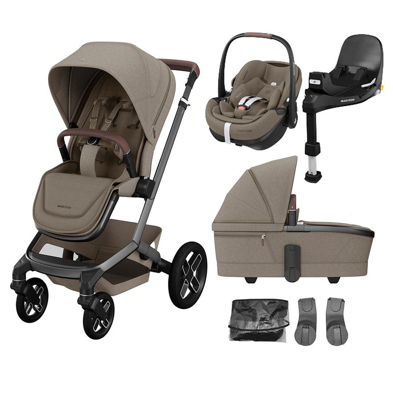 Maxi-Cosi Fame Pushchair + Pebble 360 Pro Travel System - Twillic Truffle