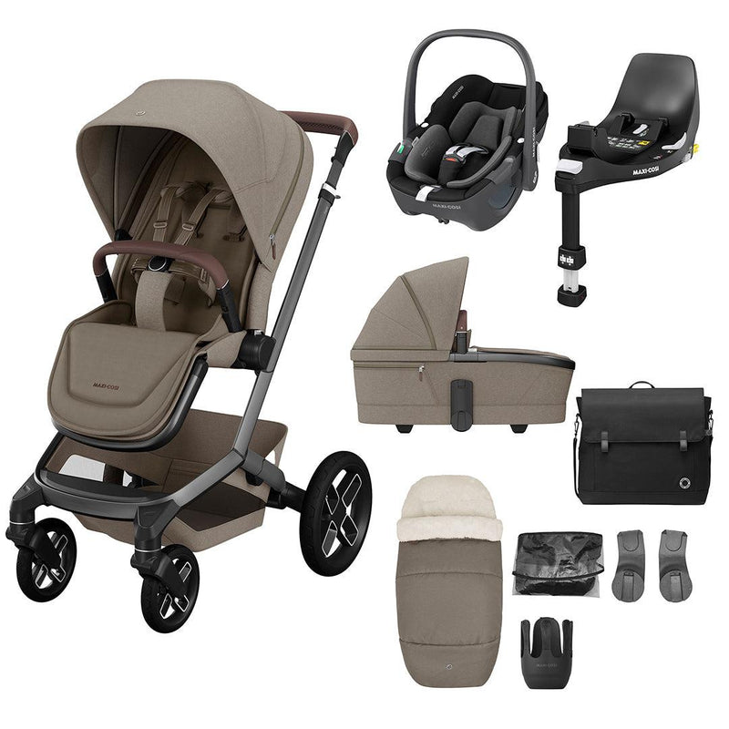 Maxi-Cosi Fame Pushchair Complete Travel System - Twillic Truffle