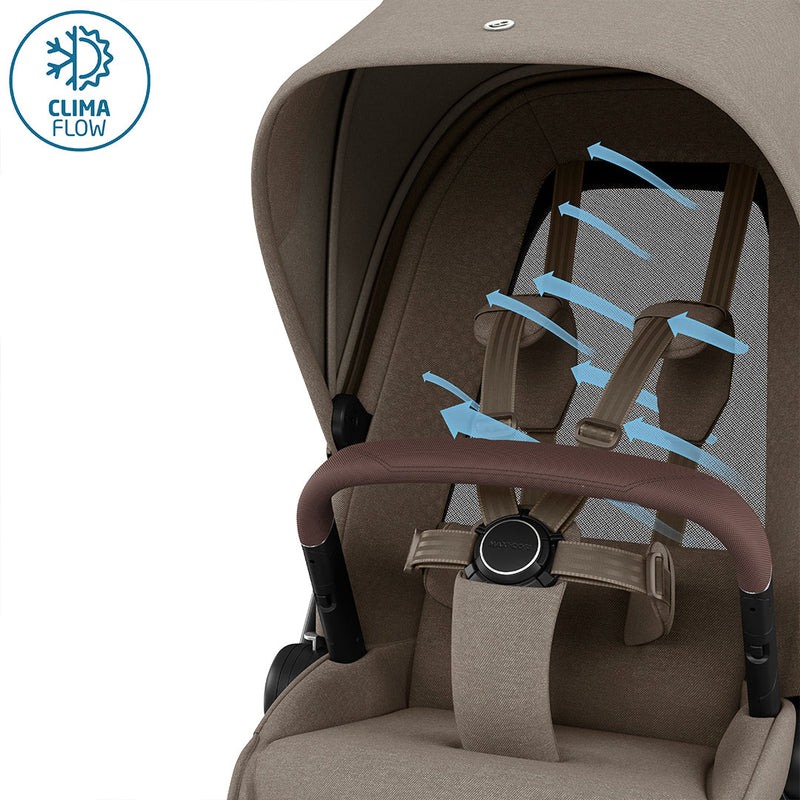 Maxi-Cosi Fame Pushchair Essential Travel System - Twillic Truffle