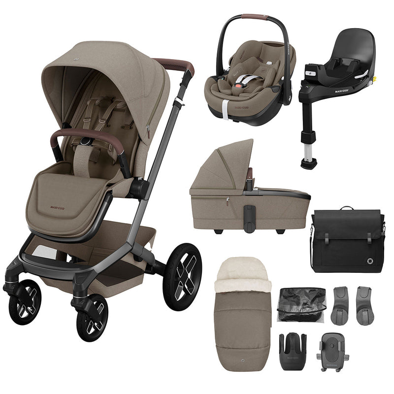 Maxi-Cosi Fame Pushchair Premium Travel System - Twillic Truffle