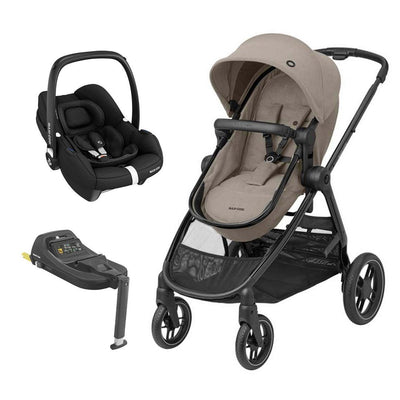 Maxi-Cosi Zelia Luxe 2-in-1 Pushchair + Base Travel System - Twillic Truffle