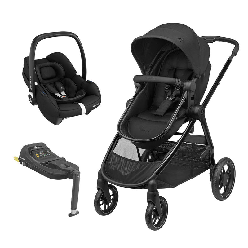 Maxi-Cosi Zelia Luxe 2-in-1 Pushchair + Base Travel System - Twillic Black