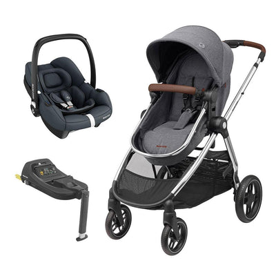 Maxi-Cosi Zelia Luxe 2-in-1 Pushchair + Base Travel System - Twillic Grey