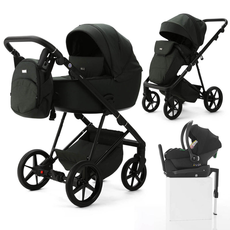 Mee-Go Milano Evo 3-in-1 Plus Base Travel System - Racing Green