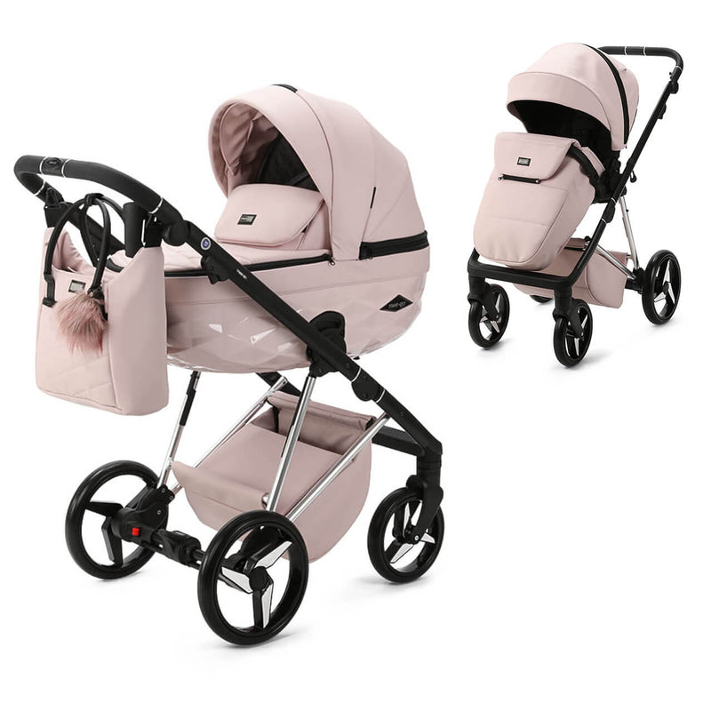 Mee-Go Milano Quantum 2-in-1 Pram & Accessories - Pretty in Pink