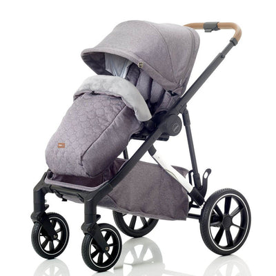 Mee-Go Uno+ Twin Pushchair & Accessories - Grey/Chrome