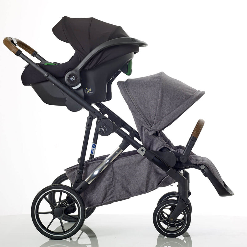 Mee-Go Uno+ 3-in-1 Travel System - Grey/Chrome