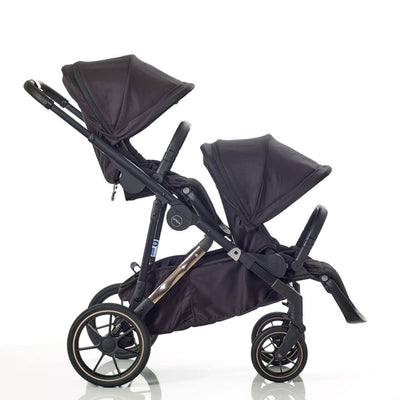 Mee-Go Uno+ Twin Pushchair & Accessories - Black/Rose