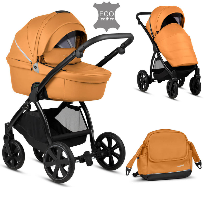 Noordi Fjordi Leather 2-in-1 Pram - Camel