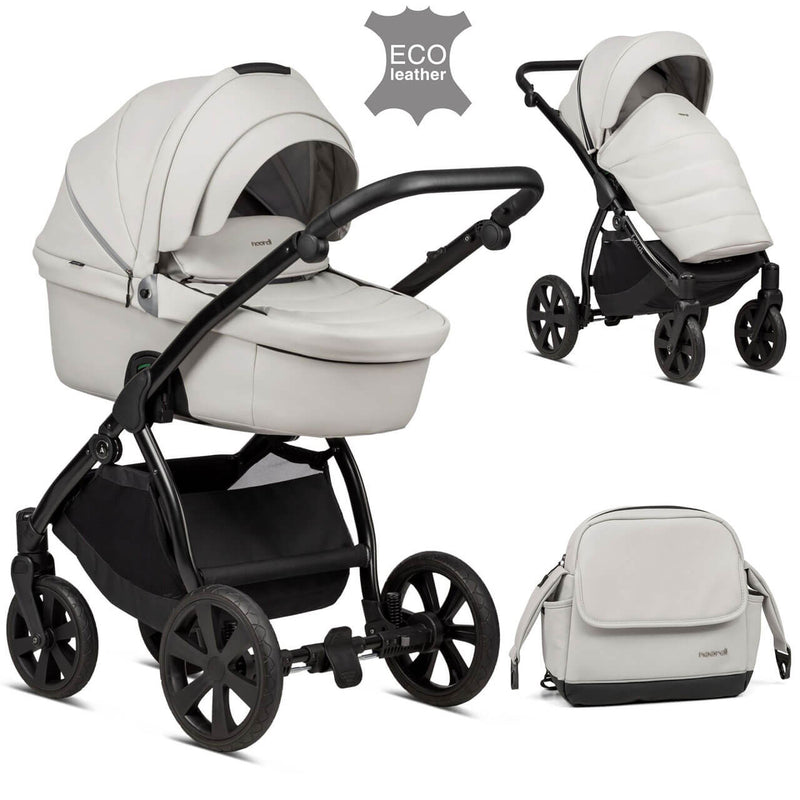 Noordi Fjordi Leather 2-in-1 Pram - Cloud