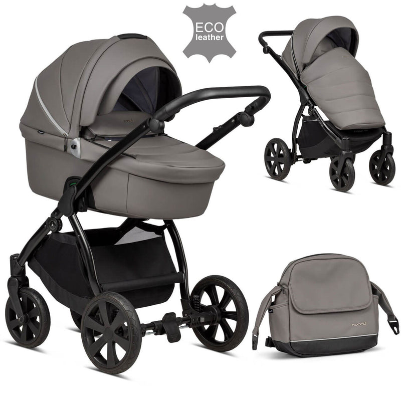 Noordi Fjordi Leather 2-in-1 Pram - Graphite