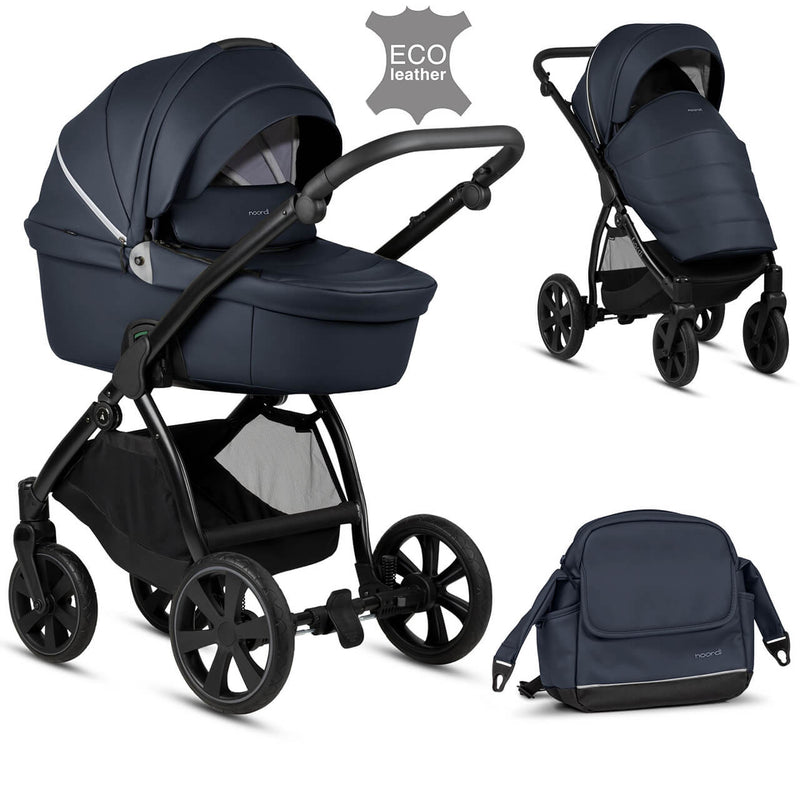 Noordi Fjordi Leather 2-in-1 Pram - Twilight