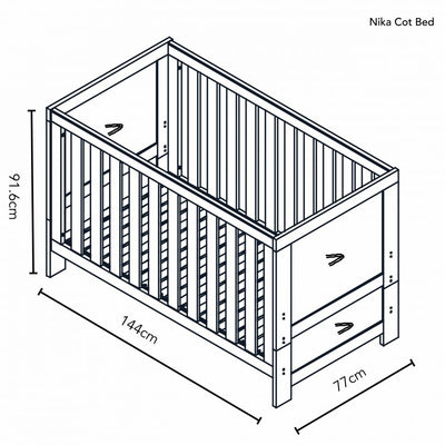 Obaby Nika Cot Bed - OATMEAL