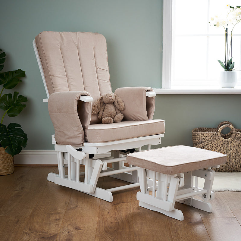 Obaby Deluxe Reclining Glider Chair and Stool