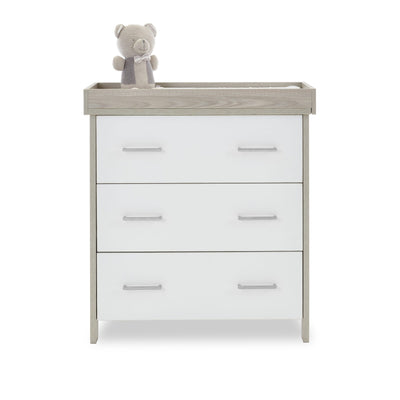 Obaby Nika Mini 3 Piece Room Set & Underdrawer - GREY WASH & WHITE