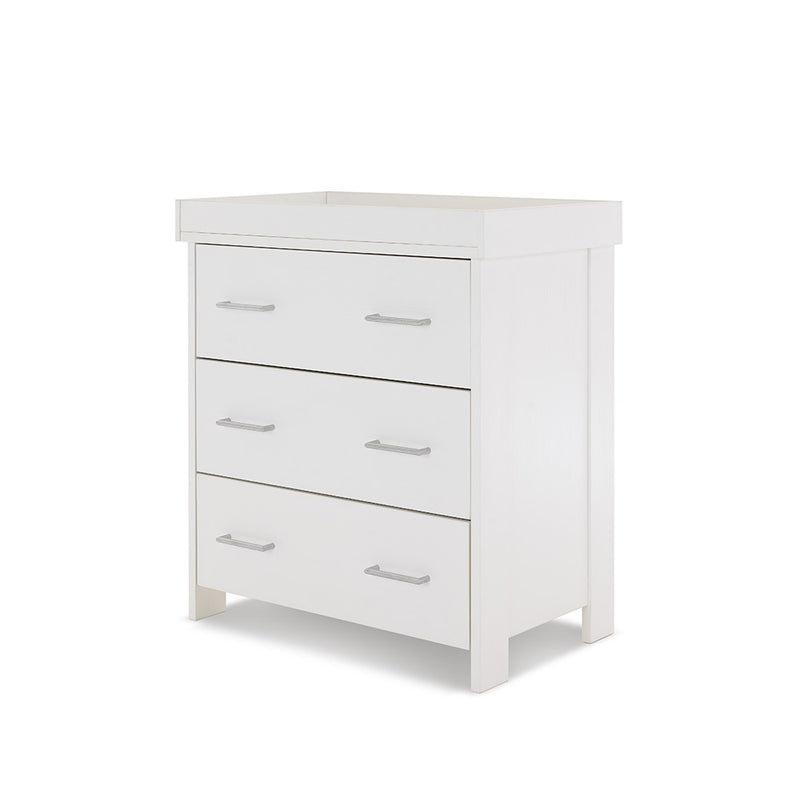 Obaby Nika 3 Piece Room Set & Underdrawer - WHITE WASH