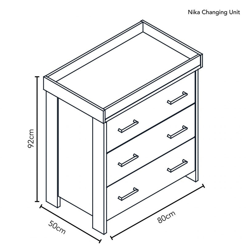 Obaby Nika 2 Piece Room Set & Underdrawer - GREY WASH & WHITE