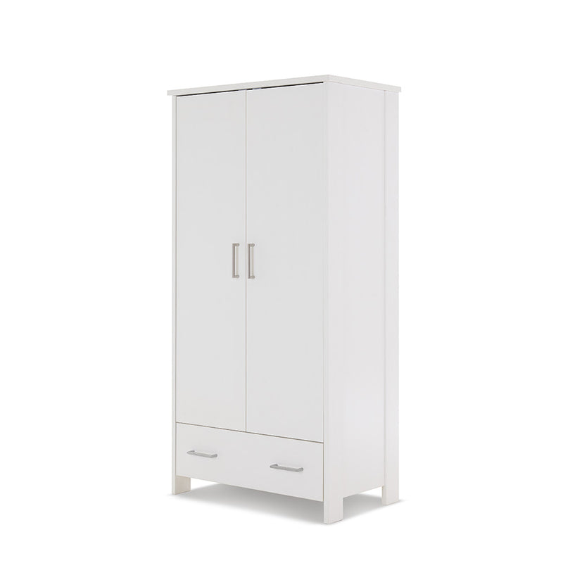 Obaby Nika Double Wardrobe - WHITE WASH