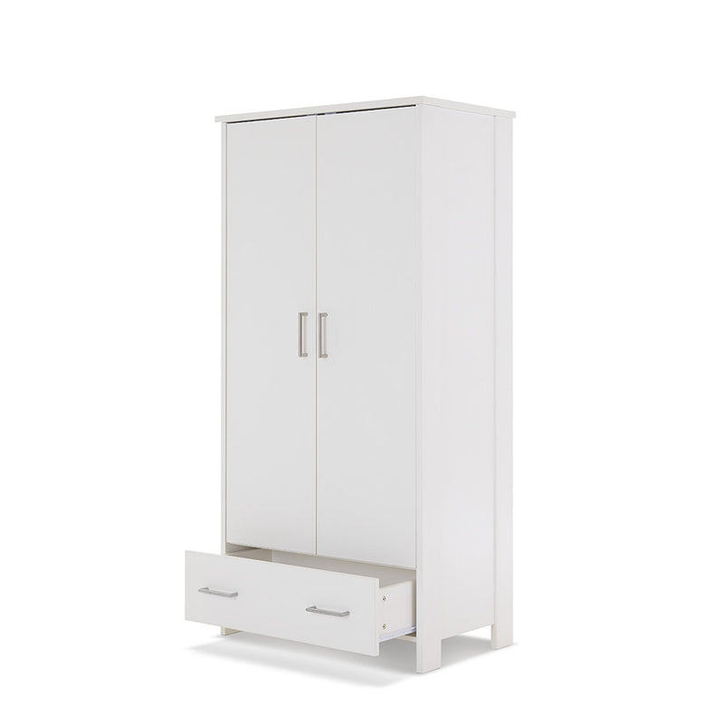 Obaby Nika Double Wardrobe - WHITE WASH