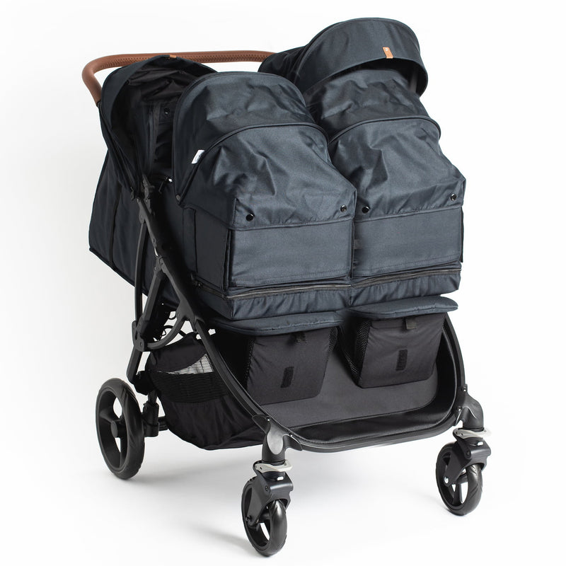 Roma Gemini Double Stroller-Jet Black