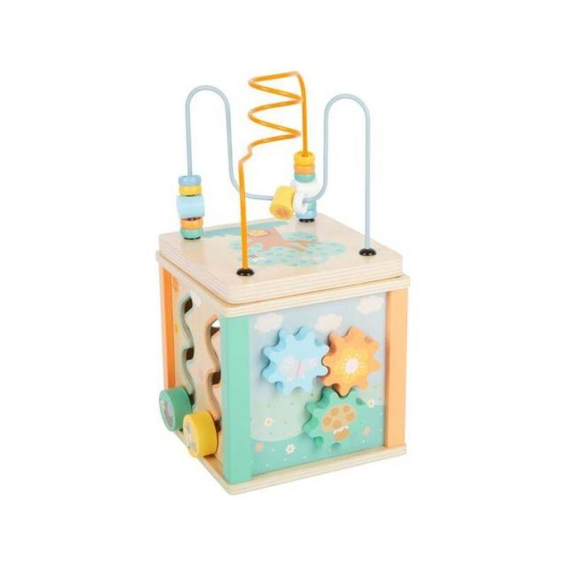 Small Foot -  Wooden Motor Skills 5 in 1 Activity Cube "Pastel" Toy