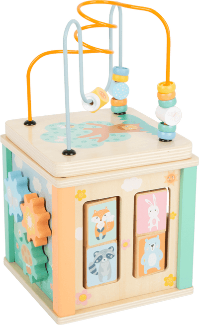 Small Foot -  Wooden Motor Skills 5 in 1 Activity Cube "Pastel" Toy