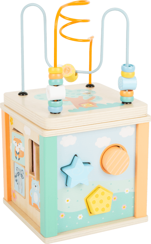 Small Foot -  Wooden Motor Skills 5 in 1 Activity Cube "Pastel" Toy