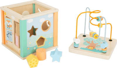 Small Foot -  Wooden Motor Skills 5 in 1 Activity Cube "Pastel" Toy