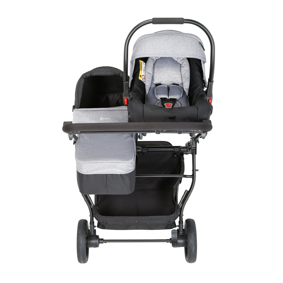 My Child Easy Twin Double Stroller Grey My Baby Stroller