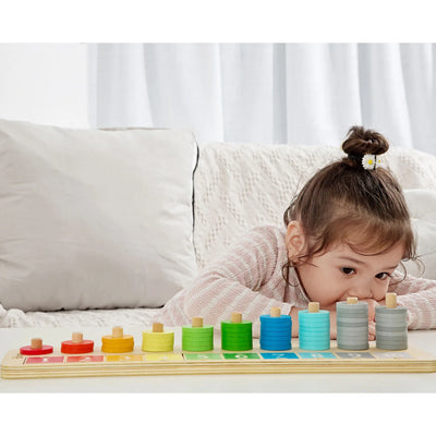 Classic World - Wooden Multicoloured Counting Stacker