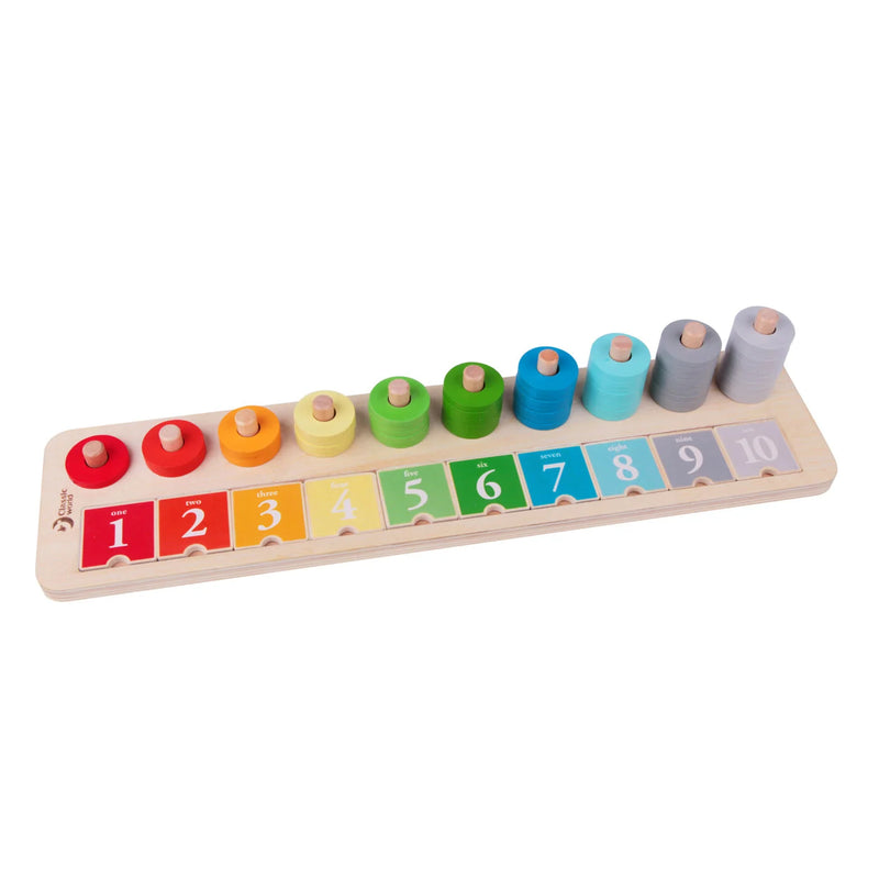 Classic World - Wooden Multicoloured Counting Stacker